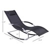 Dracelo Zero Gravity Rocking Chair Outdoor with Removable Pillow and Durable Weatherproof Fabric - 3 of 4