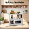 14"x36"x34" Stainless Steel Work Table, 3-Tier Commercial Prep Table with 2 Undershelves, Heavy Duty, Rust-Resistant for Kitchen, Restaurant - 4 of 4
