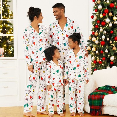 PATPAT Family Christmas Pajamas Matching Sets, Button-Down Pjs Includes Buffalo Plaid Socks Cozy Pajamas for Family