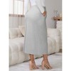 INSPIRE CHIC Womens Maternity Skirt Knitted Straight Skirts Over the Belly Stretch Solid Pregnancy Business Work - 4 of 4