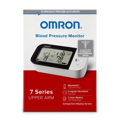 Omron Silver Blood Pressure Monitor, Upper Arm Cuff, Digital Bluetooth  Blood Pressure Machine, Storesup To 80 Readings 