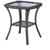 POCASSY Wicker Rattan Side Table With Built-In Tempered Glass Patio End Table - 2 of 4