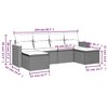 vidaXL 7 Piece Patio Sofa Set with Cushions Black Poly Rattan - Black and Blue Without Table - 3 of 4