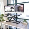 Mount-It! Standing Desk Converter | Height Adjustment from 4.3" to 19.9" | 37 Lbs. Weight Capacity | Black - 3 of 4