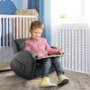 Qaba Kids Sofa Rocking Chair with Side Pocket, PU Leather Toddler Armchair for Children gray - image 3 of 4