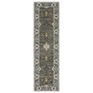 Oriental Weavers Ellington ELL09 Grey/ Blue Indoor Area Rug - 2'3" x 7'6" - 1 of 4