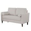 TiramisuBest Modern Dark Gray Loveseat Sofa, Textured Fabric 2-Seater Couch with Rounded Arms, Attached Cushions for Living Room, Bedroom - 4 of 4