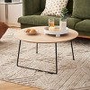 31.5" Modern Minimalist Coffee Table with Metal Legs,Round or Square Table for Small Spaces,Living Room & Bedroom-Baofuwish - 3 of 4
