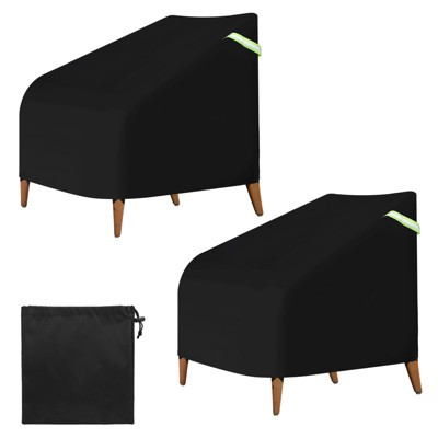 Unique Bargains 600D Oxford Waterproof Lawn Patio Chair Cover 2 Pcs