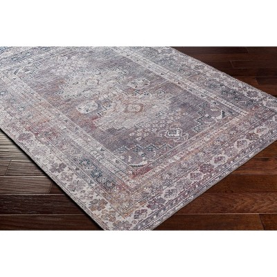 Hauteloom Gray and Cream Washable Chenille Area Rug