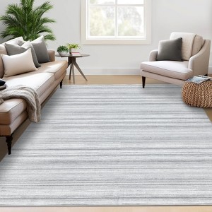 Fulvari Runner Rug,Modern Stripe Hallway Machine Washable Non-Slip Indoor Area Carpet for Living Room,grey,9'x12' - 1 of 4