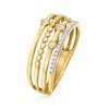 Ross-Simons 0.10 ct. t.w. Bezel-Set Diamond Multi-Row Ring in 14kt Yellow Gold - 3 of 4