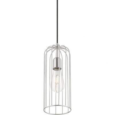 Glenbrook Brushed Nickel Mini Pendant with Open Cage Design