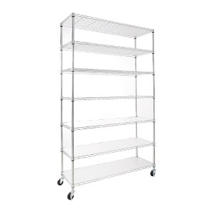 Dolonm Wire Shelving Unit, 6000 LBS NSF Height Adjustable Metal Garage Storage Shelves with Wheels,Metal Shelves - 1 of 4