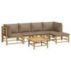 vidaXL Garden Lounge Set Taupe Bamboo 6-piece set Modular - 3 of 4