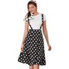 Allegra K Women's Vintage Polka Dots Midi Floral Suspender Skirt - 2 of 4