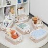 Aoibox Small Fabric Storage Baskets Set of 6 Beige Collapsible Bins 11.8x7.8x5 in Decorative Organizers for Shelves, Bathroom, Baby Room - 3 of 4