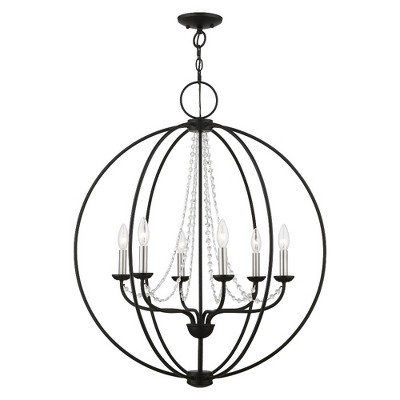 Livex Lighting Arabella 6 - Light Pendant in  Black/Brushed Nickel