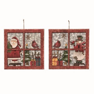 Transpac Plywood Snowy Scene Wall Art Set of 2 Christmas Decor Multicolored Indoor Holiday Home Decoration Gift - 1 of 1