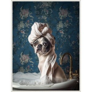 Amanti Art Bubble Bath Bliss by Mowzu  Framed Canvas Wall Art - 1 of 4