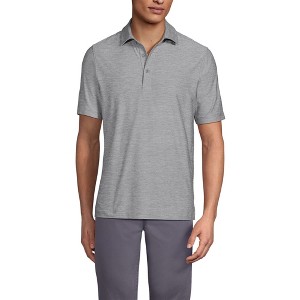 Lands' End Men's Short Sleeve Performance Pieced Yoke Hybrid Polo - 1 of 4