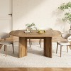 Tribesigns 63" Oval Dining Table for 4-6, Sturdy MDF Farmhouse Kitchen Table with Metal Strip Base, for Living Room, Office, Restaurant - 3 of 4