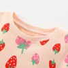 MyKids-Usa Summer Arrival Strawberry Fruits Pattern Short Sleeves Dress for Stylish Girls - 2 of 4