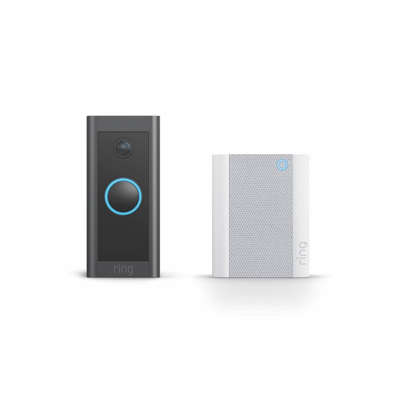 Ring 1080p Wi-Fi Video Doorbell Wired Doorbell and Chime &#8211; Black, 1 of 10