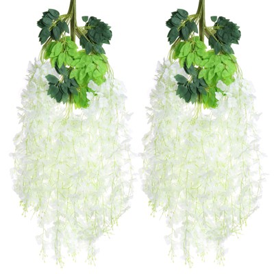 Unique Bargains Fake Wisteria Hanging Flower Artificial Flowers for Home Party Decoration