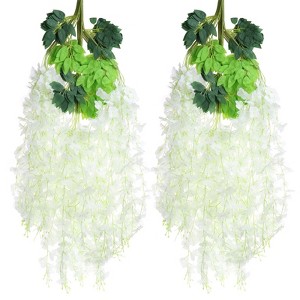 Unique Bargains Fake Wisteria Hanging Flower Artificial Flowers for Home Party Decoration - 1 of 4