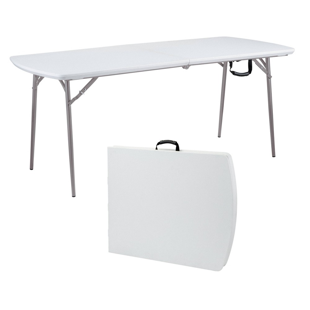Photos - Dining Table 30"x72" Heavy Duty Fold In Half Table Speckled Gray - Hampden Furnishings