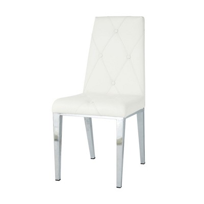 NicBex Set of 2 PU Leather Dining Chair Modern Upholstered Tufted Side Chair with Wood Legs for Kitchen,Dining Room