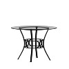 Emma and Oliver 42'' Round Glass Dining Table with Black Metal Frame - 2 of 4
