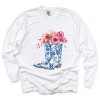 Simply Sage Market Cowboy Boots Floral Garment Dyed Long Sleeve - 2 of 4