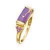 Ross-Simons Purple Turquoise and 0.10 ct. t.w. Amethyst Ring in 18kt Gold Over Sterling - 3 of 4