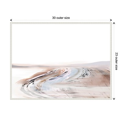 Large White and Beige Abstract Canvas Framed Wall Art