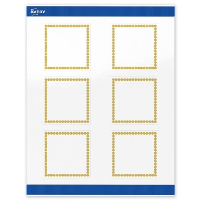 Avery Printable Square Labels, Gold Beads, 3" x 3", Glossy White Square Labels, Permanent, Laser/Inkjet, 60ct, Great for Product Labels