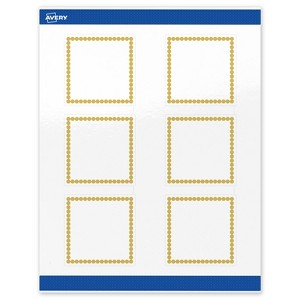 Avery Printable Square Labels, Gold Beads, 3" x 3", Glossy White Square Labels, Permanent, Laser/Inkjet, 60ct, Great for Product Labels - 1 of 4