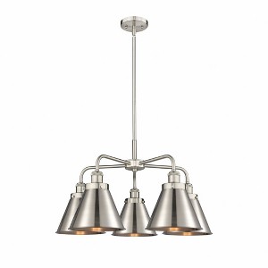 Ballston Urban - 5 Light Stem Hung Chandelier In Industrial Style-15.13 Inches Tall and 26 Inches Wide - 1 of 1