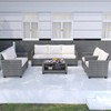 Outdoor Patio Furniture Set, PE Wicker Sectional Sofa Set with Cushions and Coffee Table, All-Weather Patio Conversation Set - 2 of 4