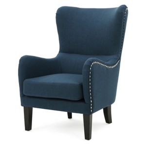 Lorenzo High Back Chair - Dark Blue - Christopher Knight Home