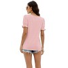 Summer Tops for Women Square Neck T Shirts Casual Tees Ruffle Trim Short Sleeve Blouses 2025 Fashion - 4 of 4