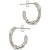 SHINE by Sterling Forever Mavis CZ Molten Metal Folded Hoop Earrings - 3 of 3