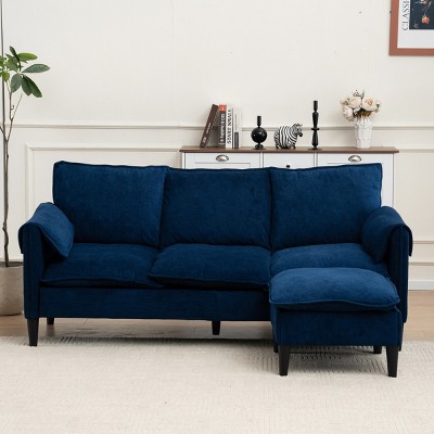 L-Shaped Convertible Sectional Sofa with Storage Ottoman,78" Modern 3-Seater Couch for Living Room,Small Space Apartment-Baofuwish