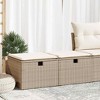 vidaXL Garden Sofa Set PE Rattan, Powder-Coated Steel, Modular Outdoor Storage Bench with Cushions - 2 of 4