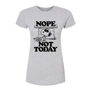 Women's - Peanuts - Joe Cool Nope Not Today Fitted Graphic T-Shirt - 1 of 4