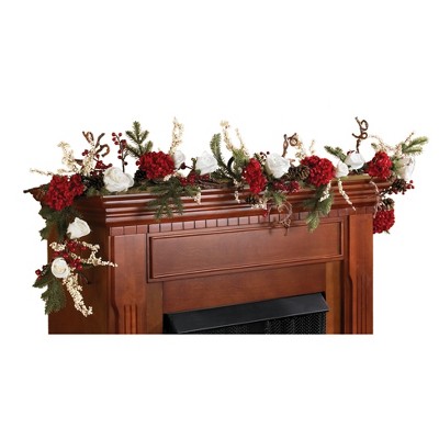 Nearly Natural 72-in Hydrangea with White Roses Garland
