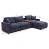 120.3"W L-Shaped Sectional Sofa, Comfy Cloud Couch with 360° Swivel Tray, USB Ports, Storage Armrest, Cup Holders & Ottoman - ModernLuxe - 3 of 4