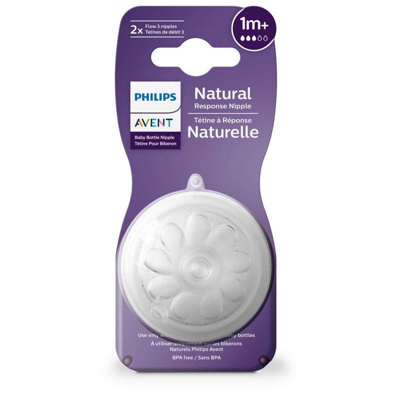 Philips Avent 2pk Natural Response Baby Bottle Nipple - Slow Flow, 3 of 41