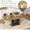 Zevemomo63"-78.7"Expandable Farmhouse Table,6-10 Seater Wooden Table with Metal Track&Dual Column Base,Brown Rectangular Table for Living Room& Office - 3 of 4